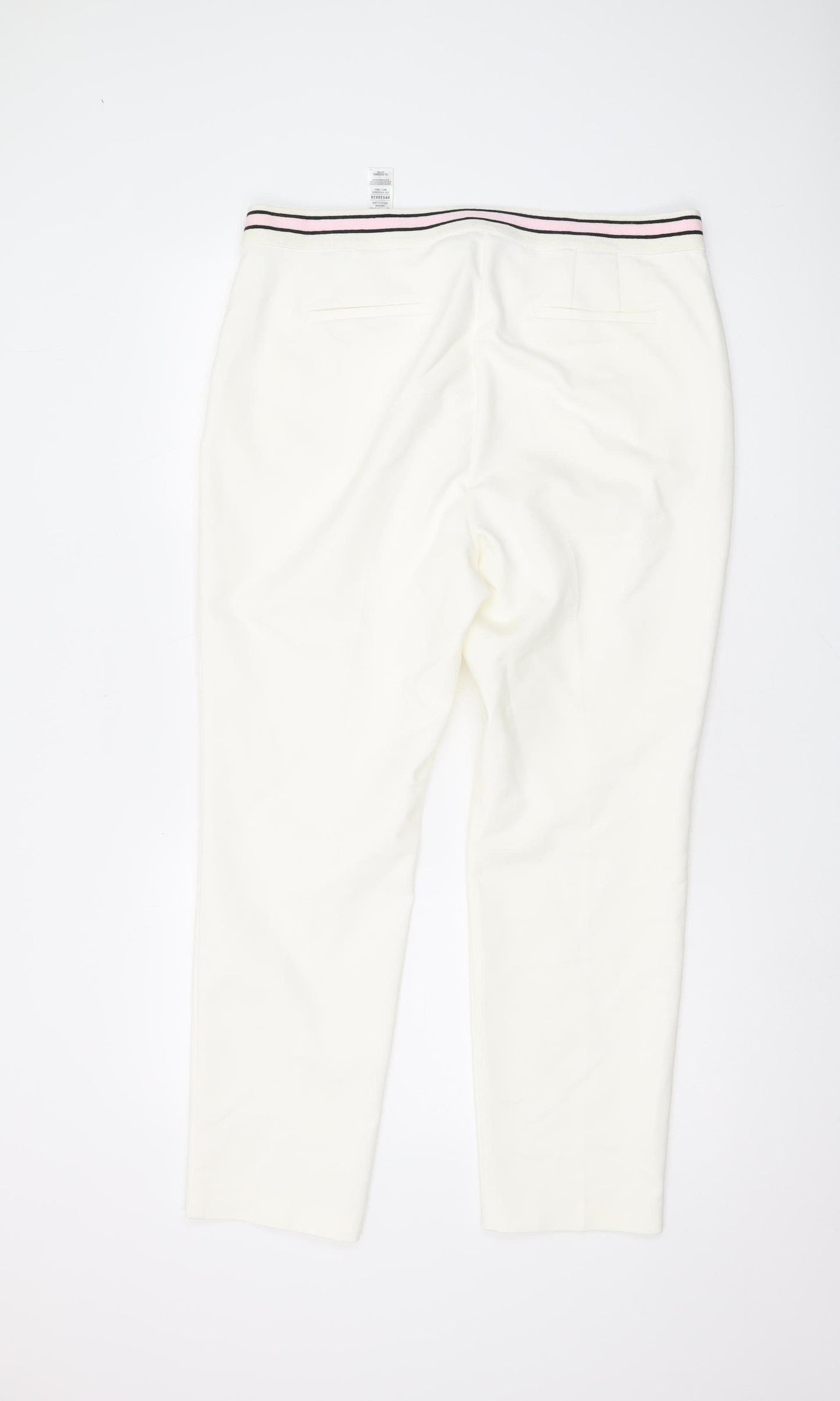 Marks and Spencer Women's White Cropped Trousers, Size 16