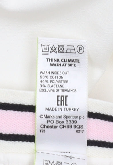 Marks and Spencer Women's White Cropped Trousers, Size 16