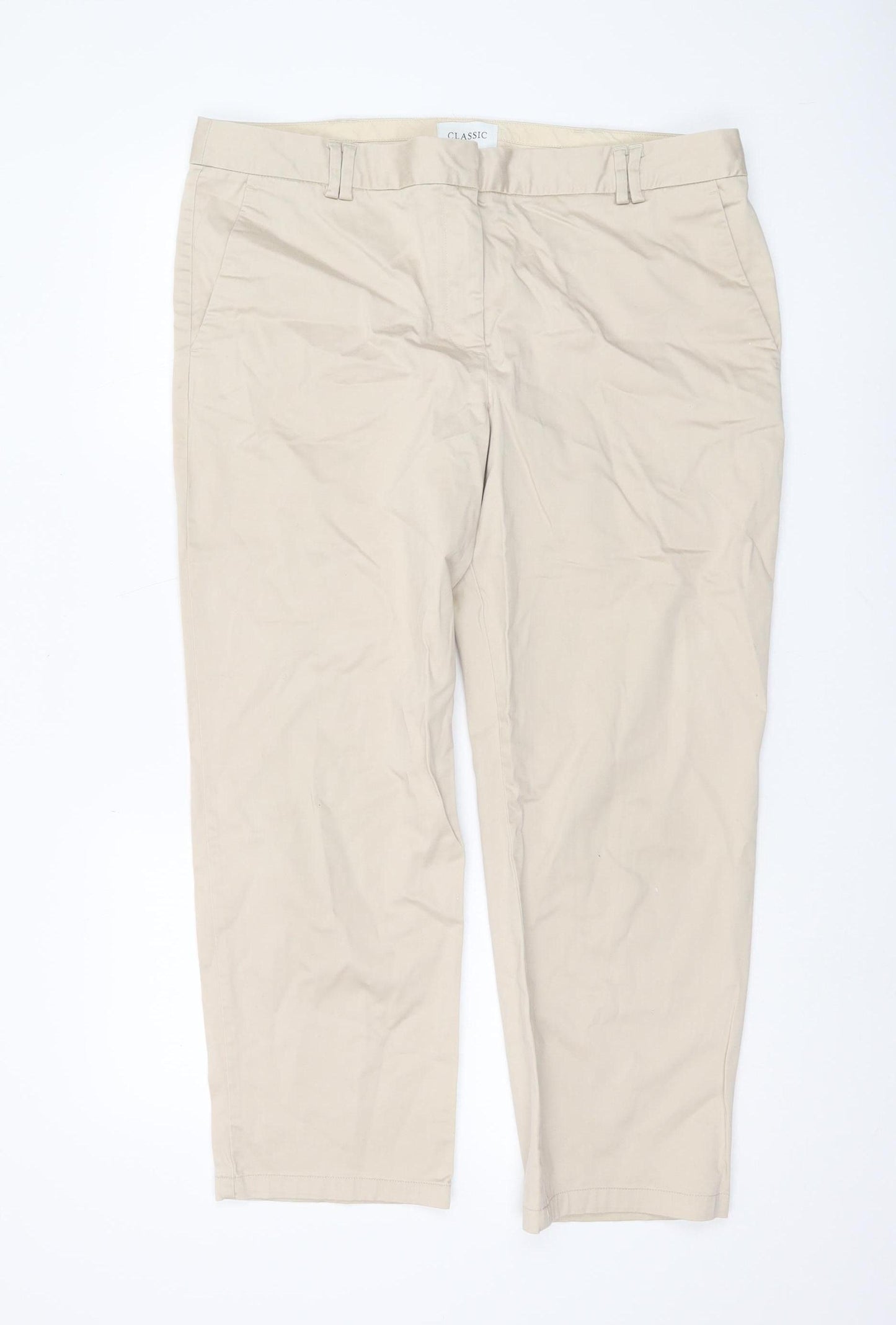 Marks and Spencer Women's Beige Size 18 Chino Trousers