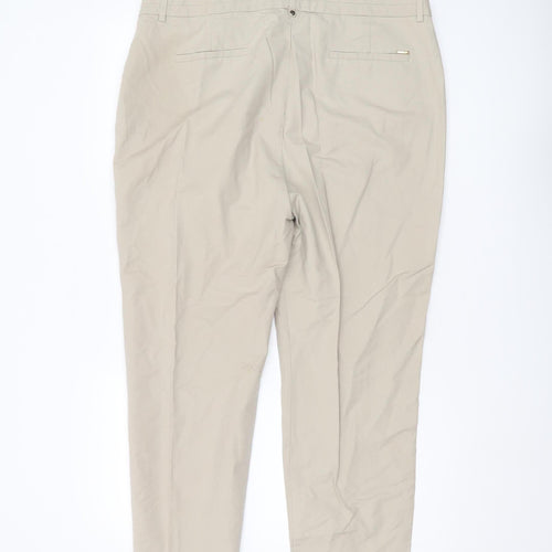 Marks and Spencer Women's Beige Cotton Trousers Size 18