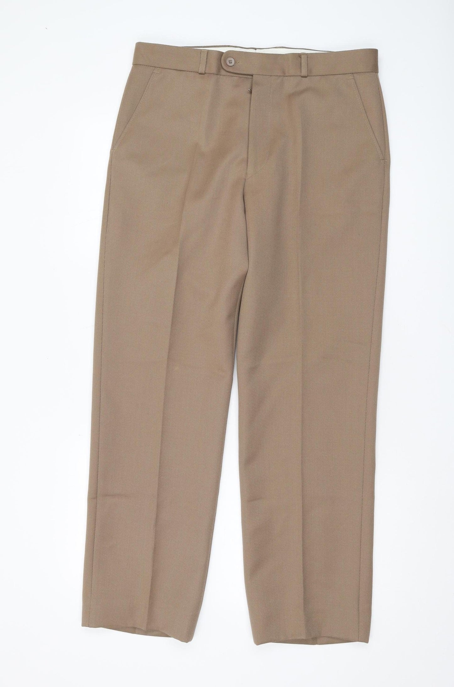 Gurteen Men's Beige Dress Pants, Size 34 R, Formal Trousers