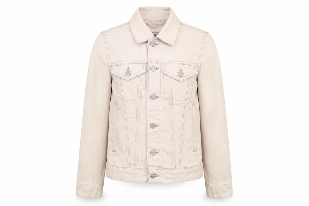 Front view of River Island Women's Beige Denim Jacket 2XS