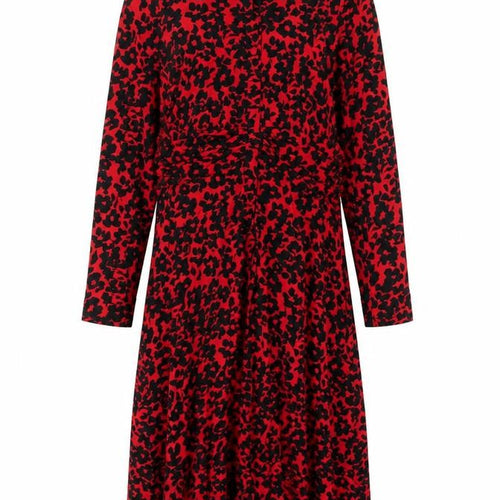 Monsoon Red Animal Print Shirt Dress M Womens
