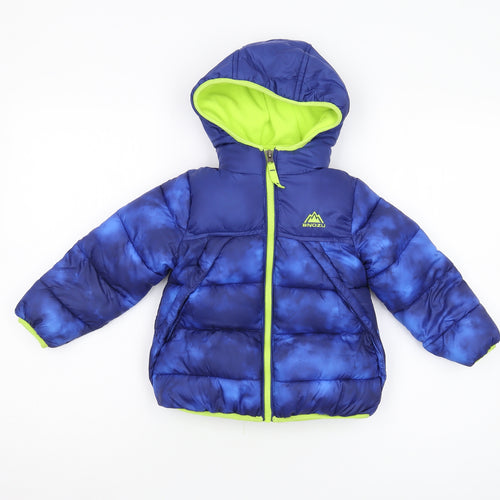 Snozu Boys Blue Puffer Jacket, 3 Years, Hooded Winter Coat