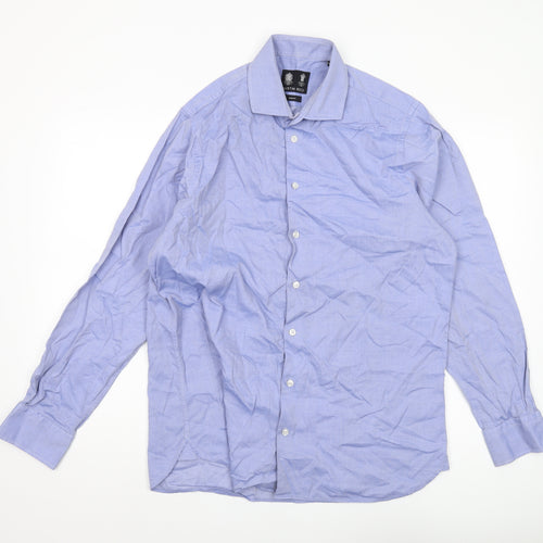 Austin Reed Men's Blue Slim Fit Button-Up Shirt