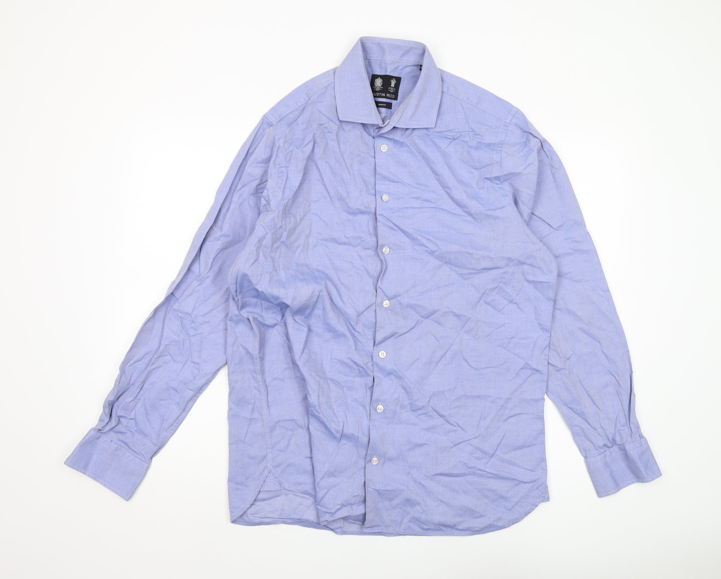 Austin Reed Men's Blue Slim Fit Button-Up Shirt