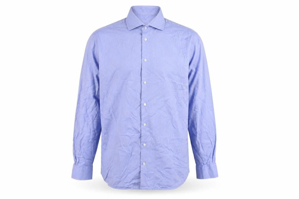 Front view of Austin Reed Men's Blue Slim Fit Button-Up Shirt