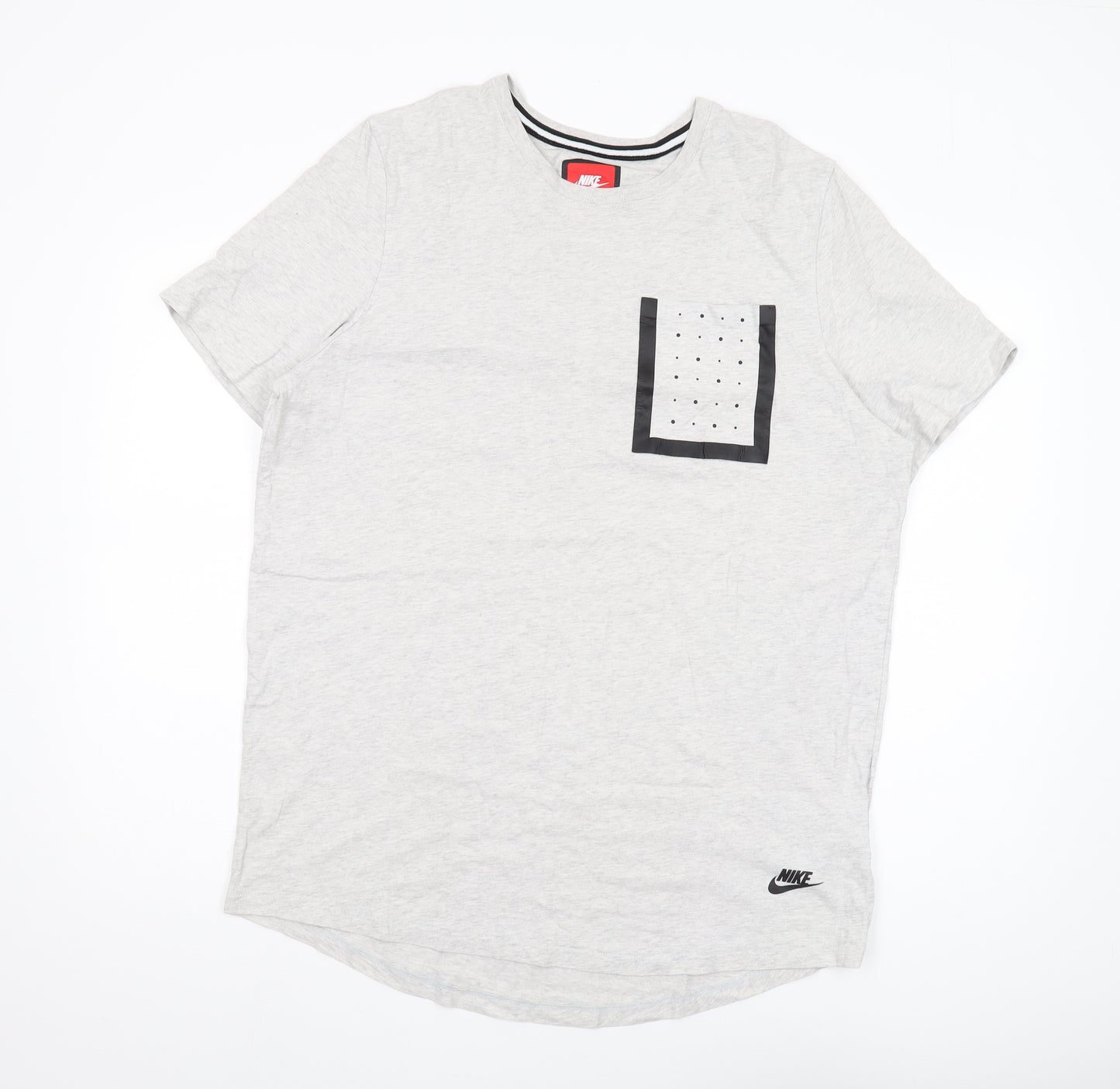 Nike Men’s Grey XL T-Shirt, Crew Neck, Pocket Accent