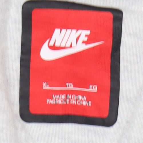 Nike Men’s Grey XL T-Shirt, Crew Neck, Pocket Accent