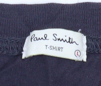 Paul Smith Men's Large Black Graphic Print T-Shirt