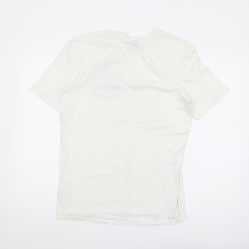 Nike Men's White Athletic Fit T-Shirt - Size M, Logo