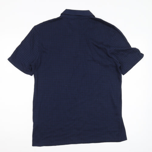 Slazenger Men's Blue Polo Shirt, M, Check Pattern