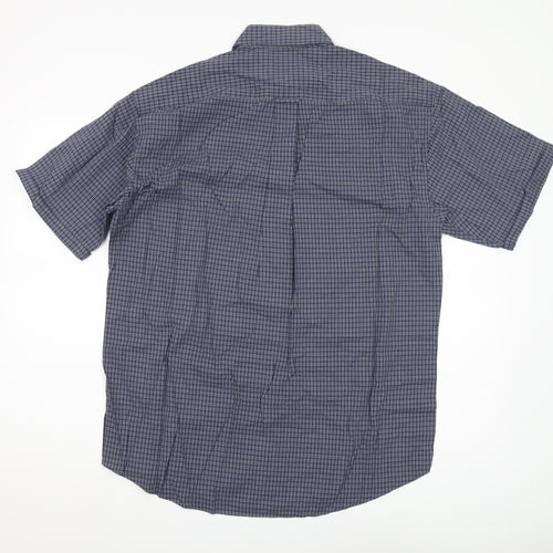 Van Heusen Men's Blue Medium Check Short Sleeve Shirt