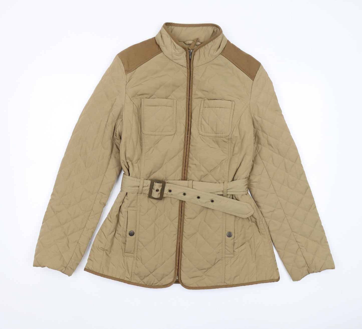 BHS Women's Beige Quilted Regular Jacket Size 12
