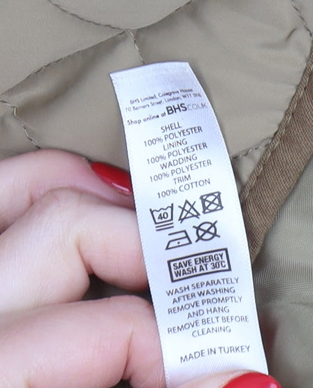 BHS Women's Beige Quilted Regular Jacket Size 12