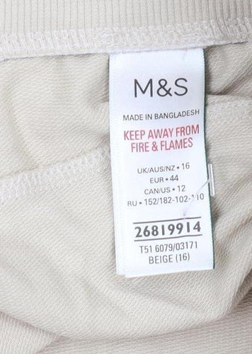 Marks and Spencer Beige Joggers, Size 16, Women's Casual Trousers