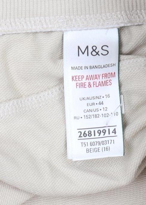 Marks and Spencer Beige Joggers, Size 16, Women's Casual Trousers