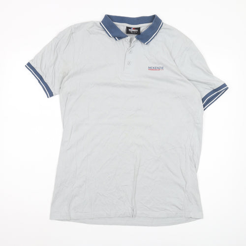 McKenzie Men's Grey Short Sleeve Polo - M