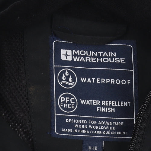 Mountain Warehouse Boys Black Waterproof Parka Coat 11-12Y