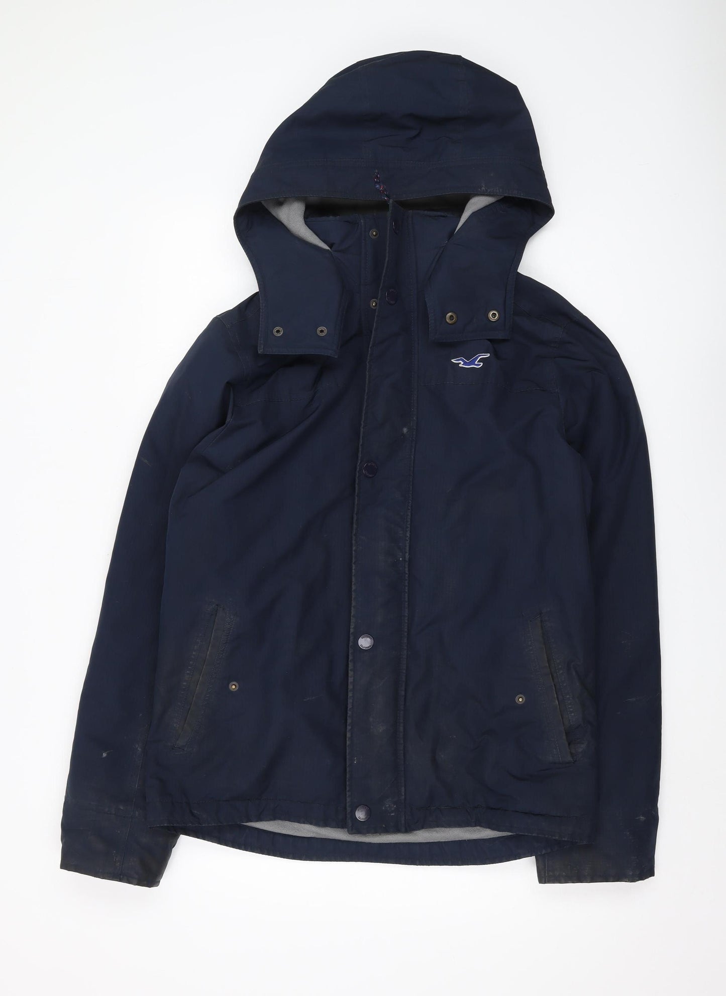 Hollister Men's Blue Hooded Jacket L - Windbreaker Style
