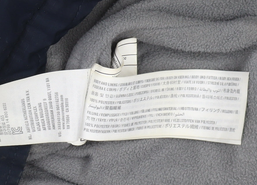 Hollister Men's Blue Hooded Jacket L - Windbreaker Style