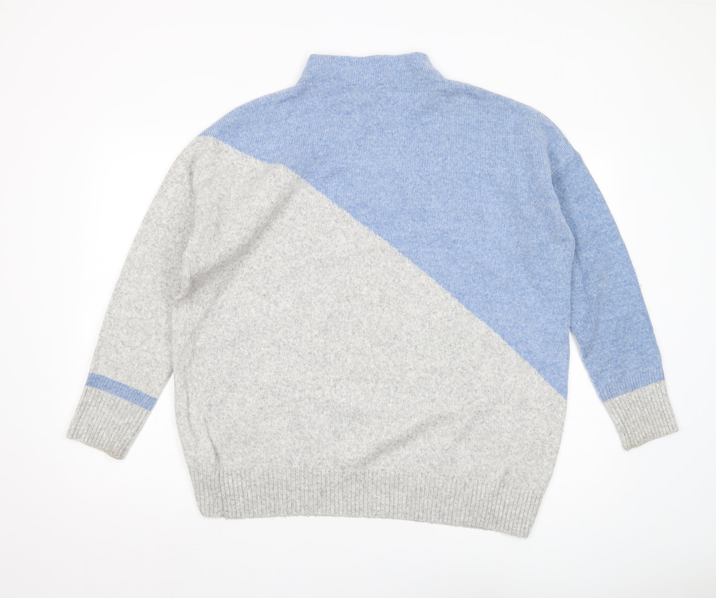 Monsoon Women's Blue Mock Neck Star Jumper - Size L