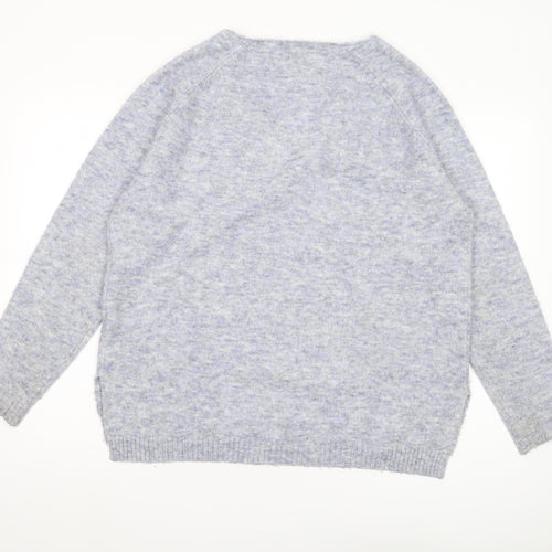 Fat Face Women’s Grey V-Neck Knit Pullover Jumper Size 18