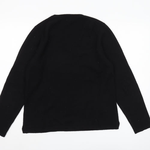 John Lewis Women's Black Cashmere V-Neck Jumper, Size 16