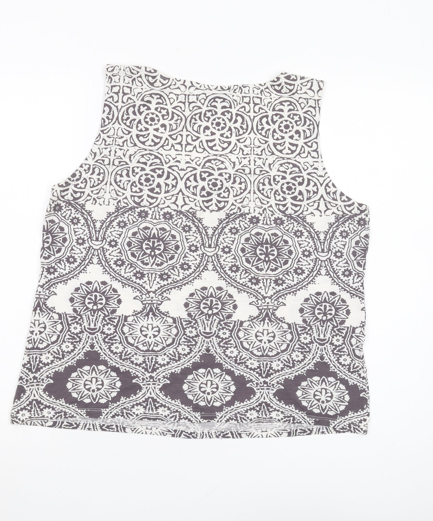 Laura Ashley Women's Grey Tank Top UK 16 Geometric Style