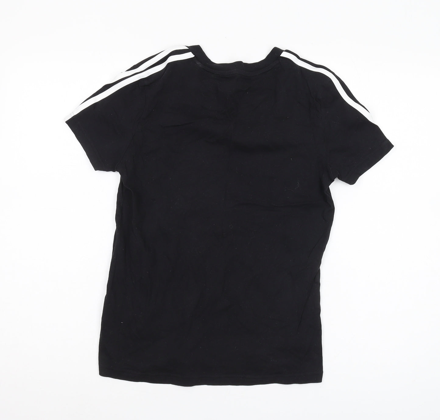 Adidas Boys Black M T-Shirt, Breathable Cotton Logo Top
