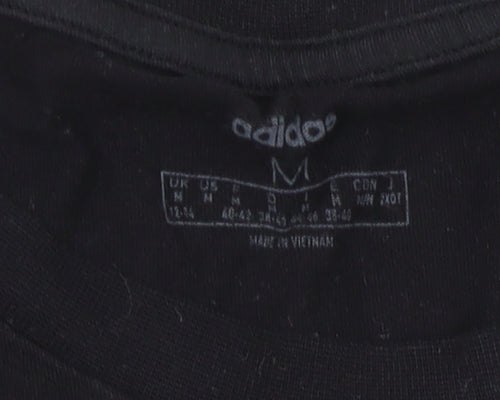 Adidas Boys Black M T-Shirt, Breathable Cotton Logo Top