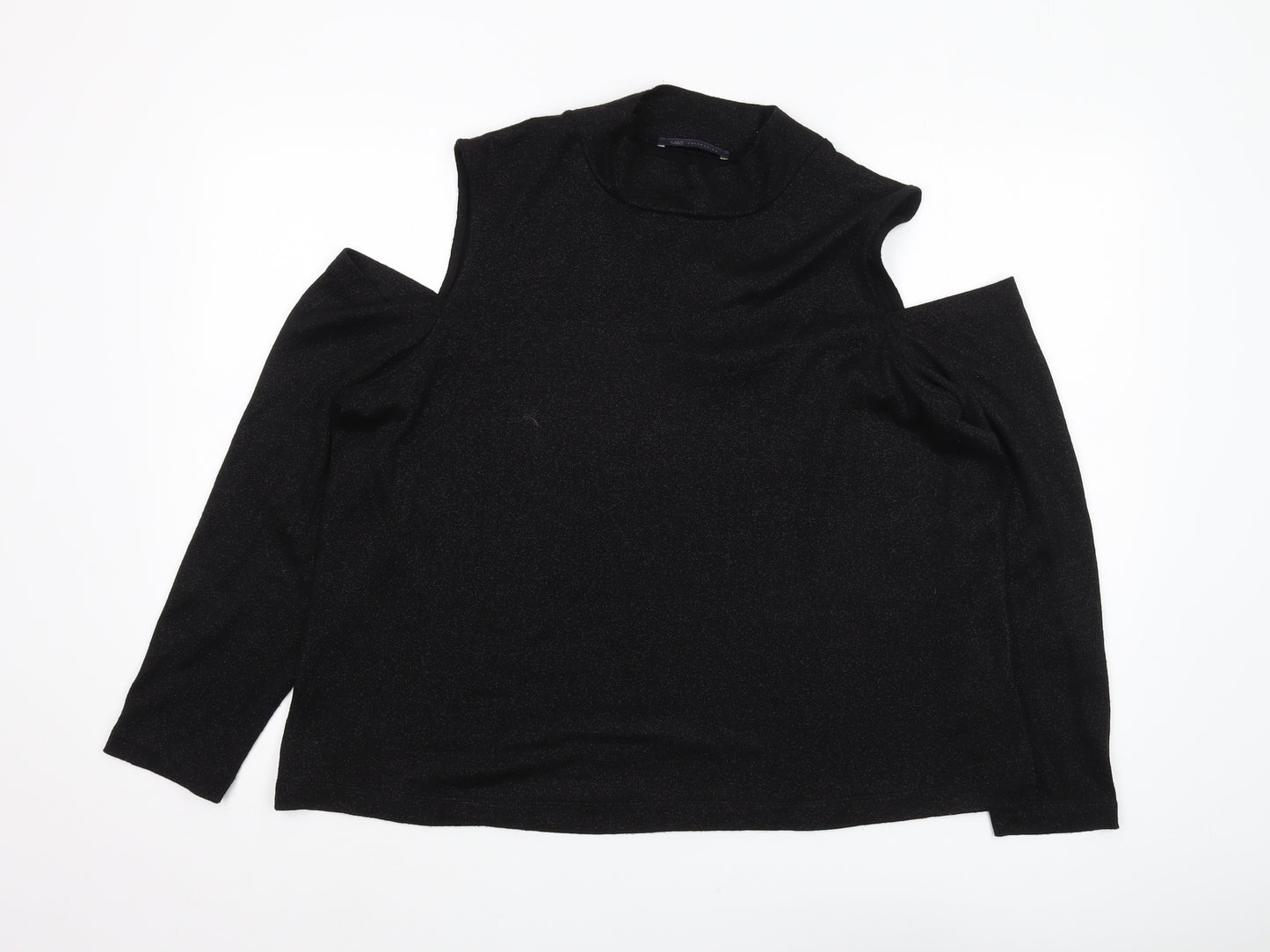 Marks and Spencer Women's Black Cold Shoulder Blouse UK 22