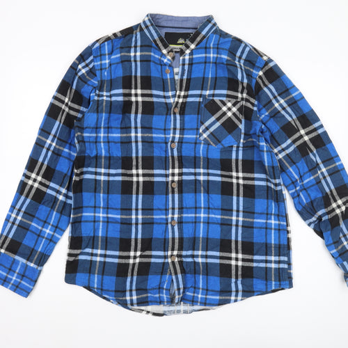 Groundwork Men's Blue Plaid Flannel Shirt L