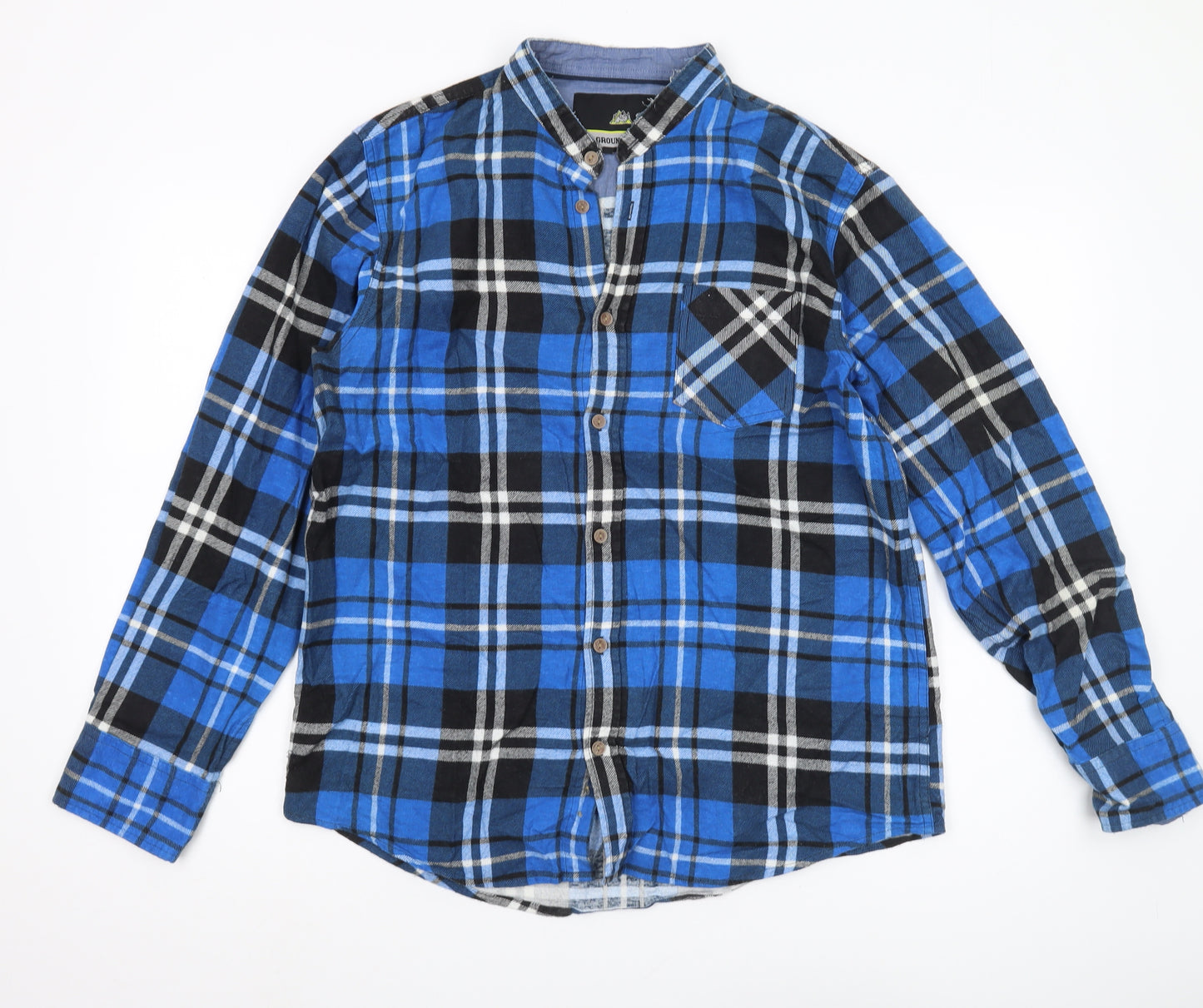 Groundwork Men's Blue Plaid Flannel Shirt L