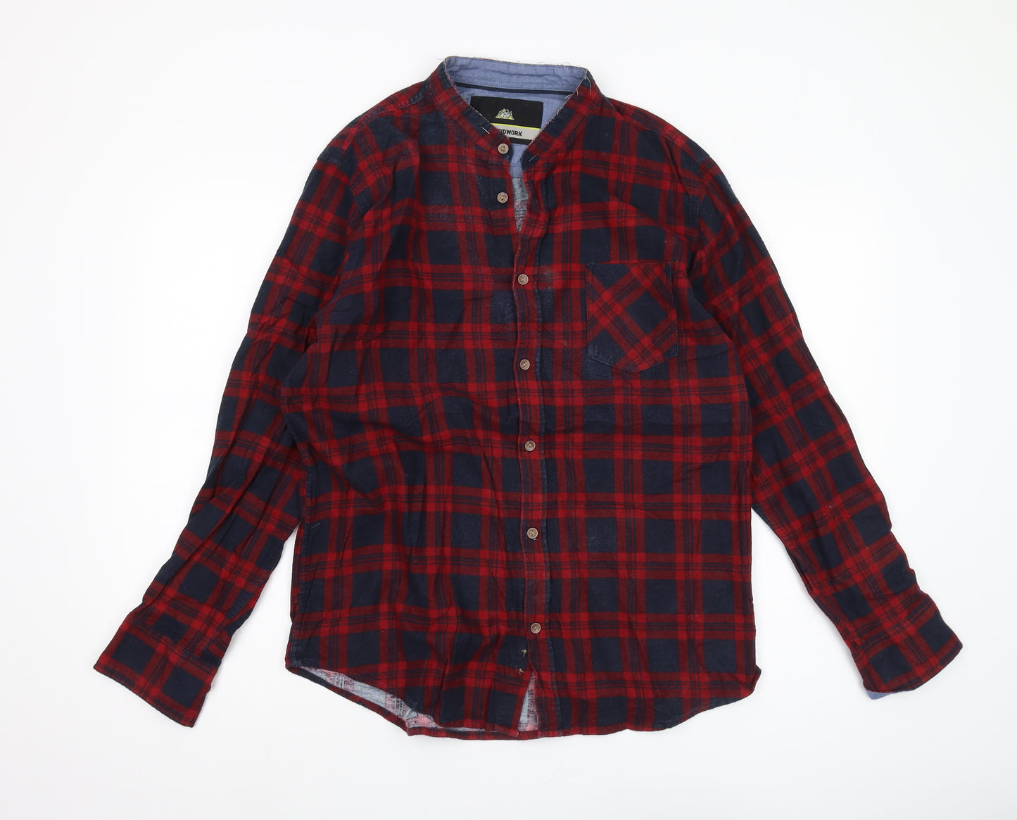 Groundwork Men's Red Plaid Button-Up Shirt L