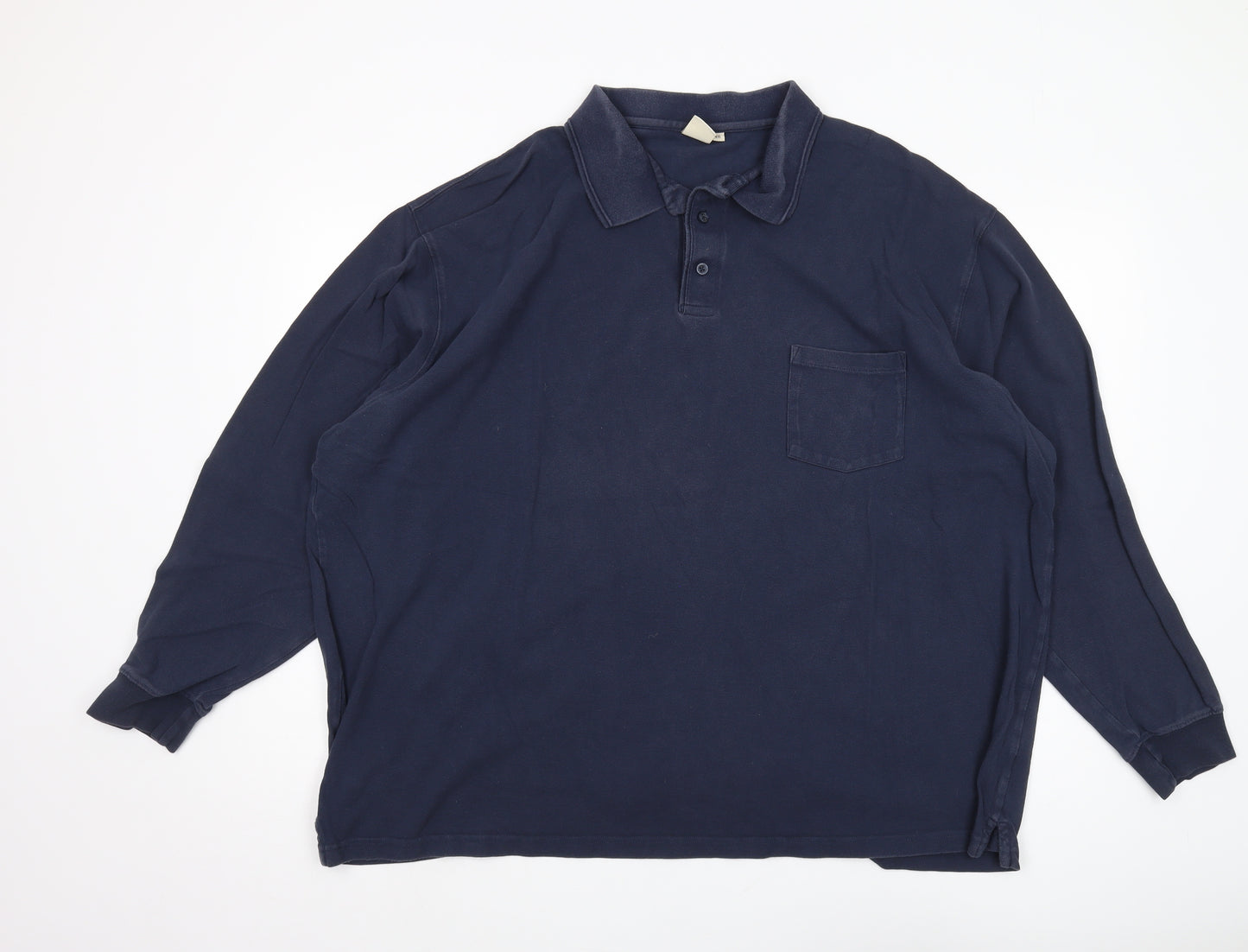 Cotton Traders Men's Navy 4XL Long Sleeve Polo