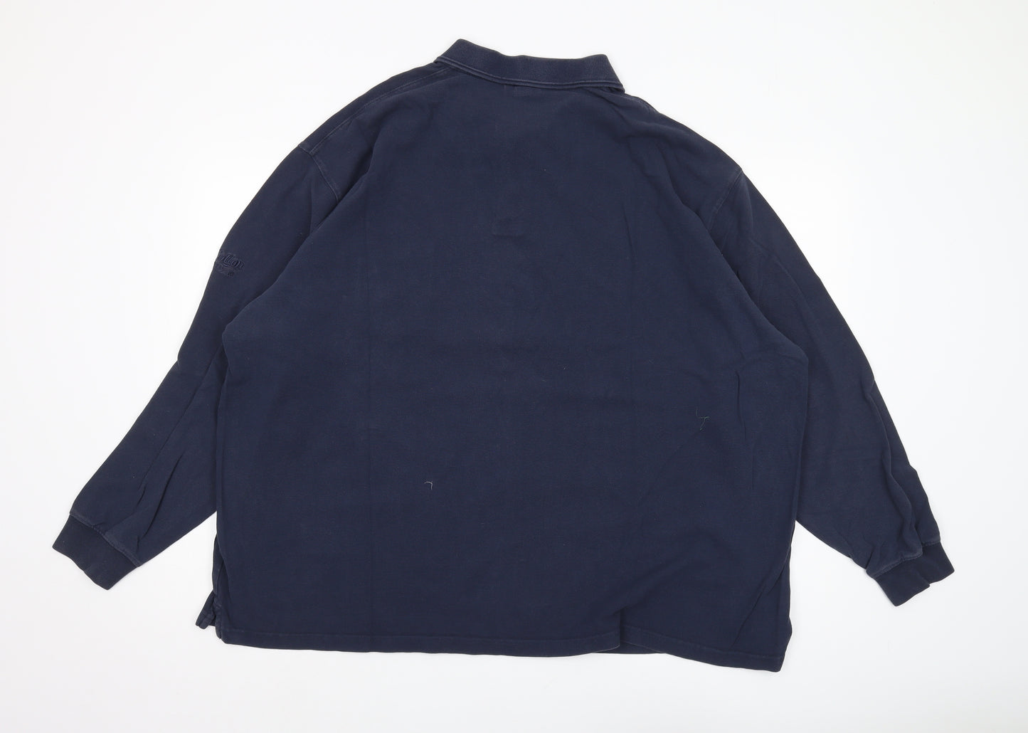 Cotton Traders Men's Navy 4XL Long Sleeve Polo
