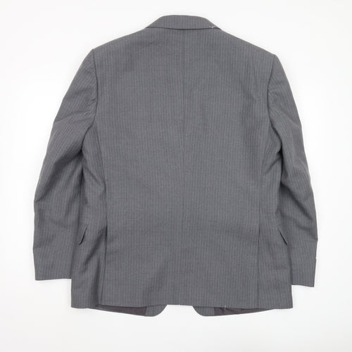 Harbarry of England Men's Grey Blazer, Size 44 Short, Regular Fit