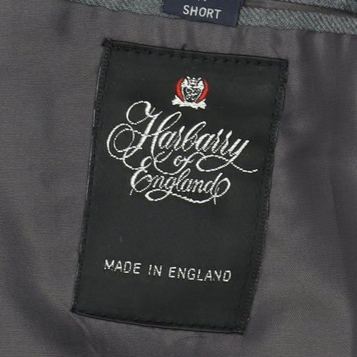Harbarry of England Men's Grey Blazer, Size 44 Short, Regular Fit