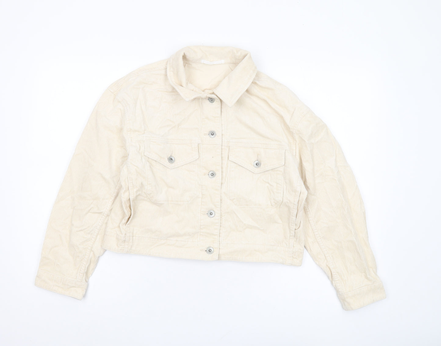 Uniqlo Women's Beige Cropped Corduroy Jacket S