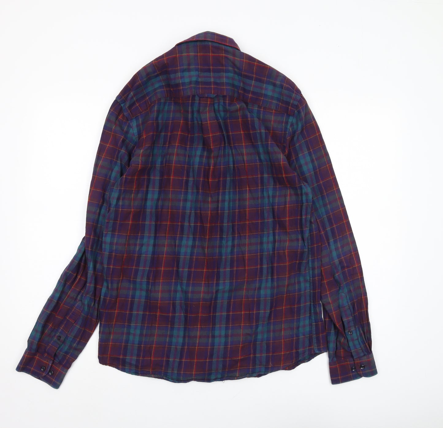 Next Men's Multicoloured Plaid Button-Up Shirt M