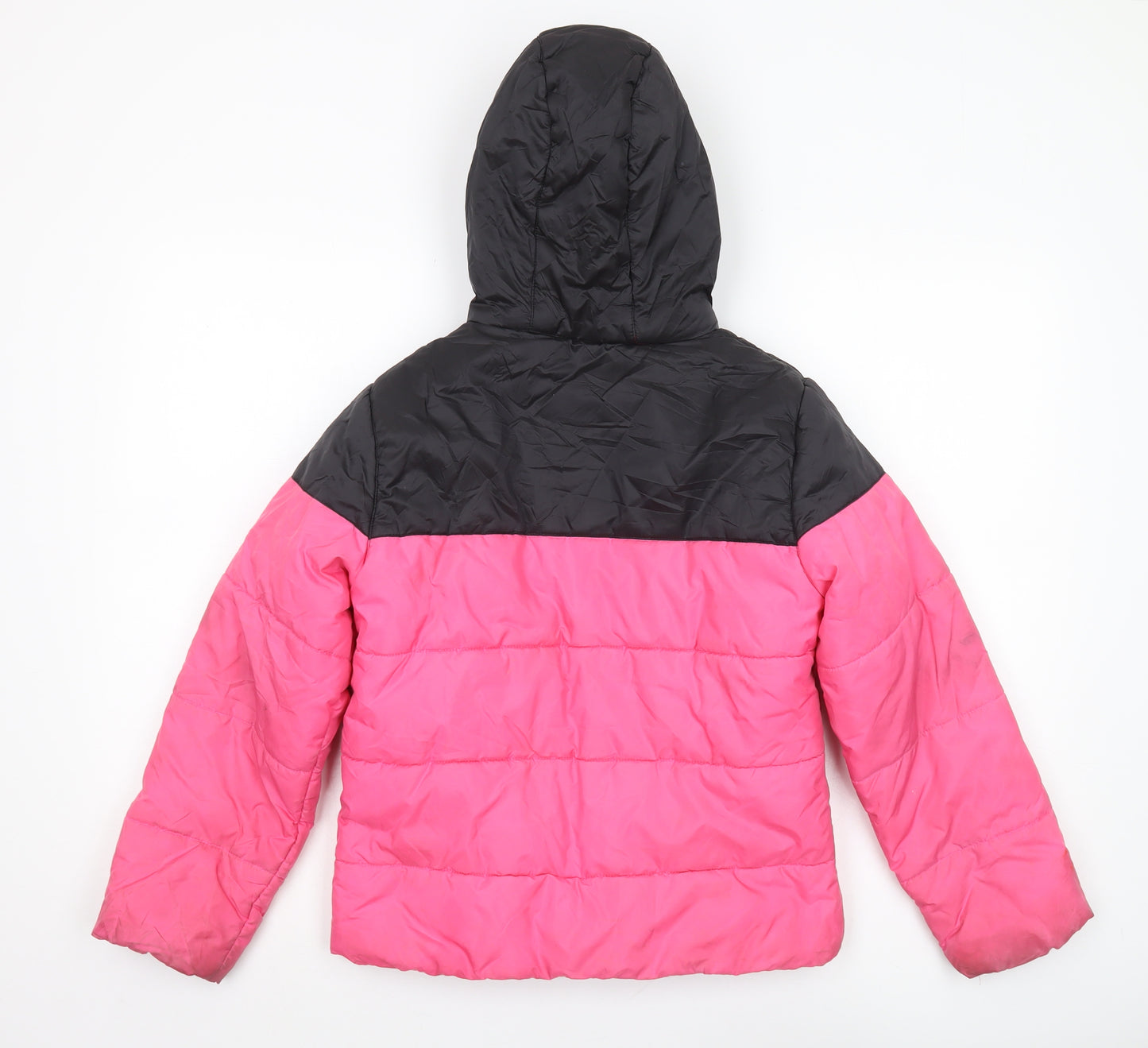 Jordan Girls Pink Black Puffer Jacket M 10-12 Years
