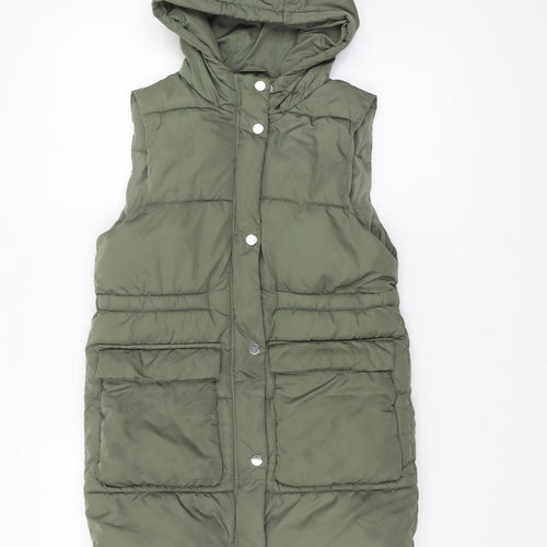 Next Girls Green Hooded Puffer Jacket, Size 8