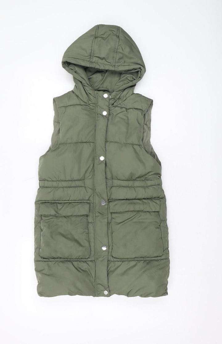 Next Girls Green Hooded Puffer Jacket, Size 8