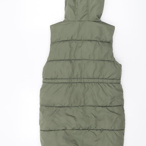 Next Girls Green Hooded Puffer Jacket, Size 8