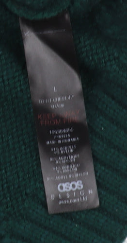 ASOS Men's Green Cable Knit Sleeveless Vest - Size L