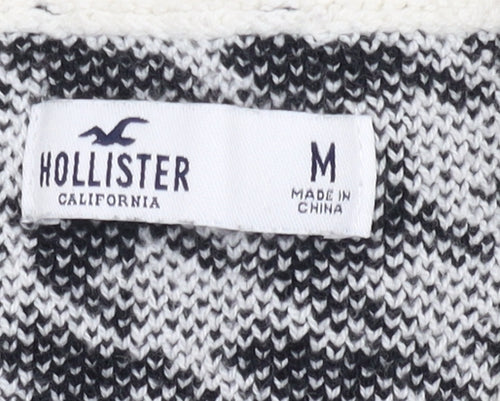 Hollister Women's Black Houndstooth Knit Vest M