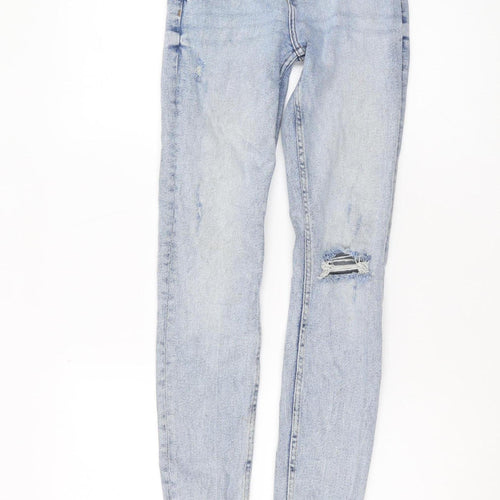Zara Women's Blue Skinny Distressed Jeans, Size 6