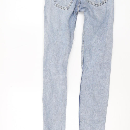 Zara Women's Blue Skinny Distressed Jeans, Size 6