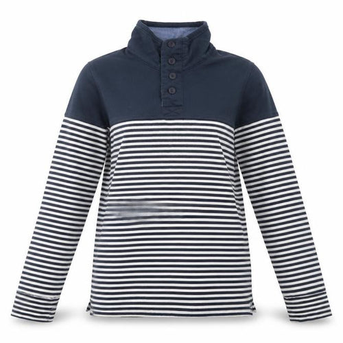 Regatta Women's Blue Striped Henley Sweatshirt Size 10
